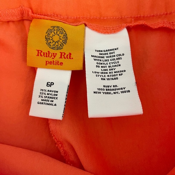 Ruby Rd. Petite Orange Shorts - Picture 4 of 5